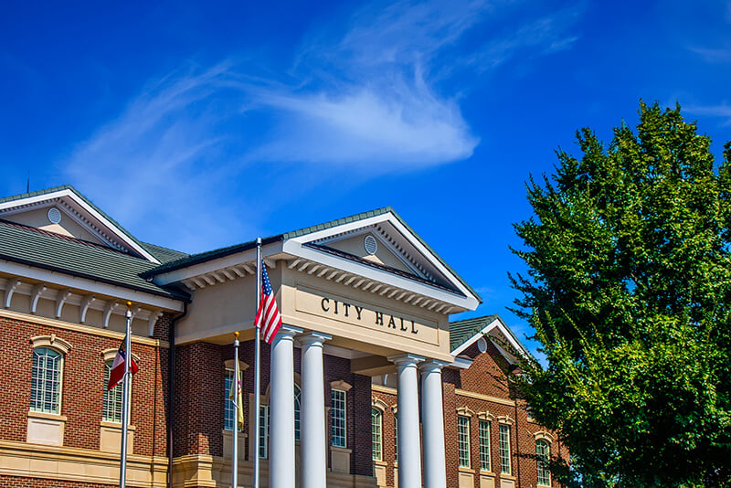 exterior of city hall